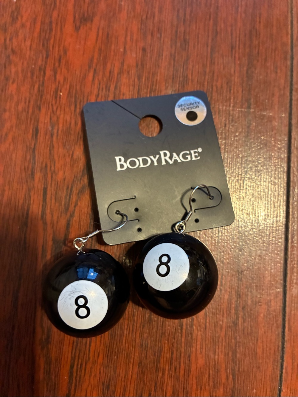BodyRage Black 8-Ball Drop Earrings